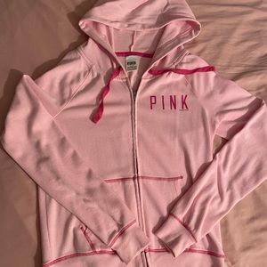 Vs Pink light pink zip hoodie size S